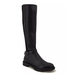 REACTION KENNETH COLE Womens Black Winona Round Toe Block Heel Riding Boot 6